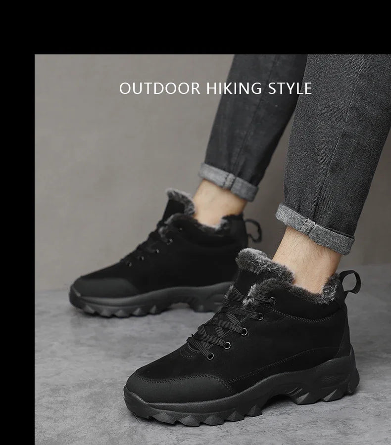 Men Winter Snow Boots with Fur Outdoor Sneakers Men Shoes 2023 New Male Warm Footwear Ankle Boots for Men Botines Botas Hombre