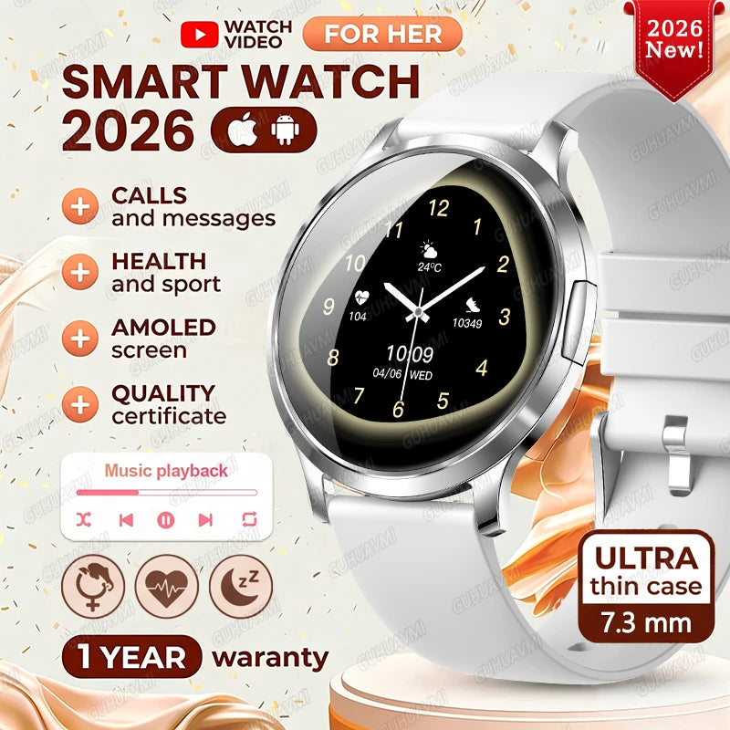 202 6New Smart Watch For Women 466*466 AMOLED Display Voice Call Sport Fitness Health Watches DIY Custom Dial Smartwatch Ladies