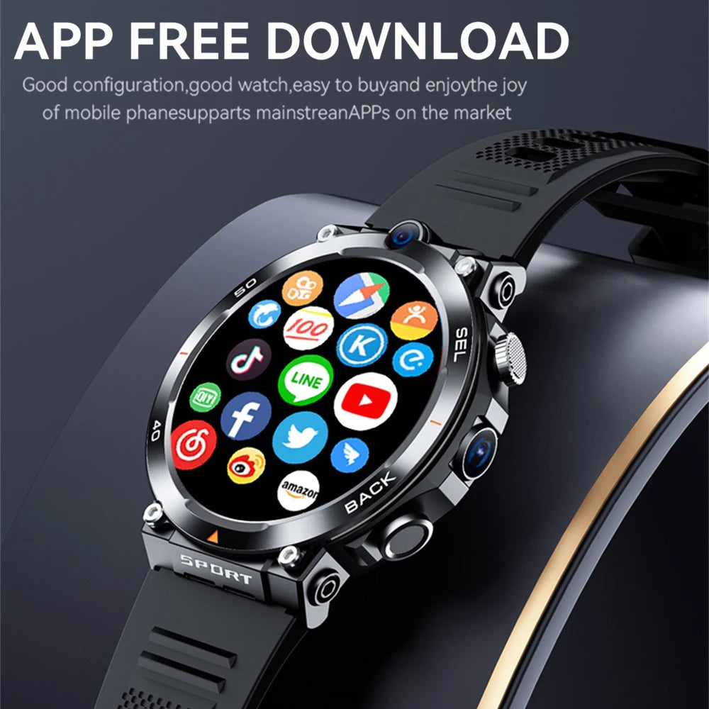 2024 New 1.5" Men HD Dual Camera GPS 4G Smart Watch Video Call WIFI Waterproof NFC APP Download Sports Fitness Women Smartwatch