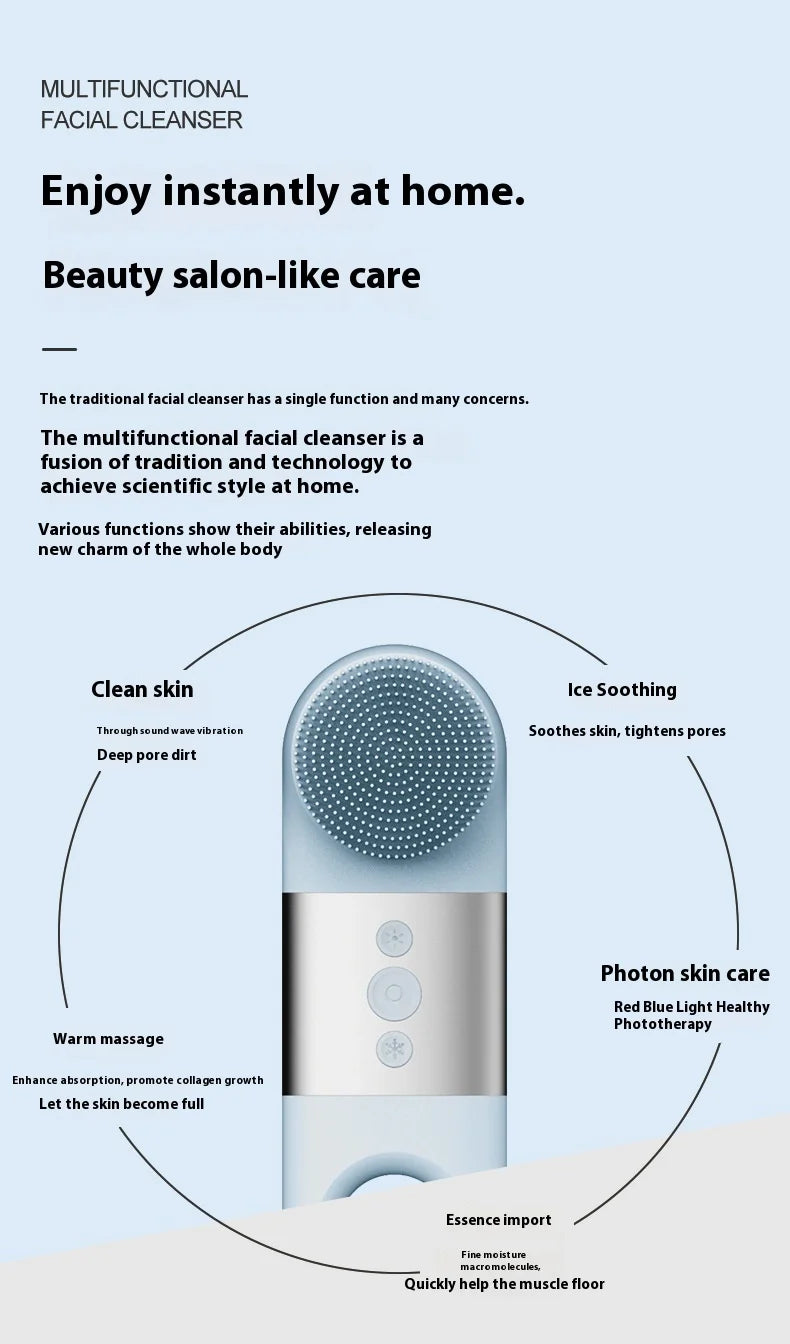 New Silicone Electric Massage Cleanser Face Washer Skin Face Makeup Remover Rechargeable Face Brush Face Exfoliating Tool