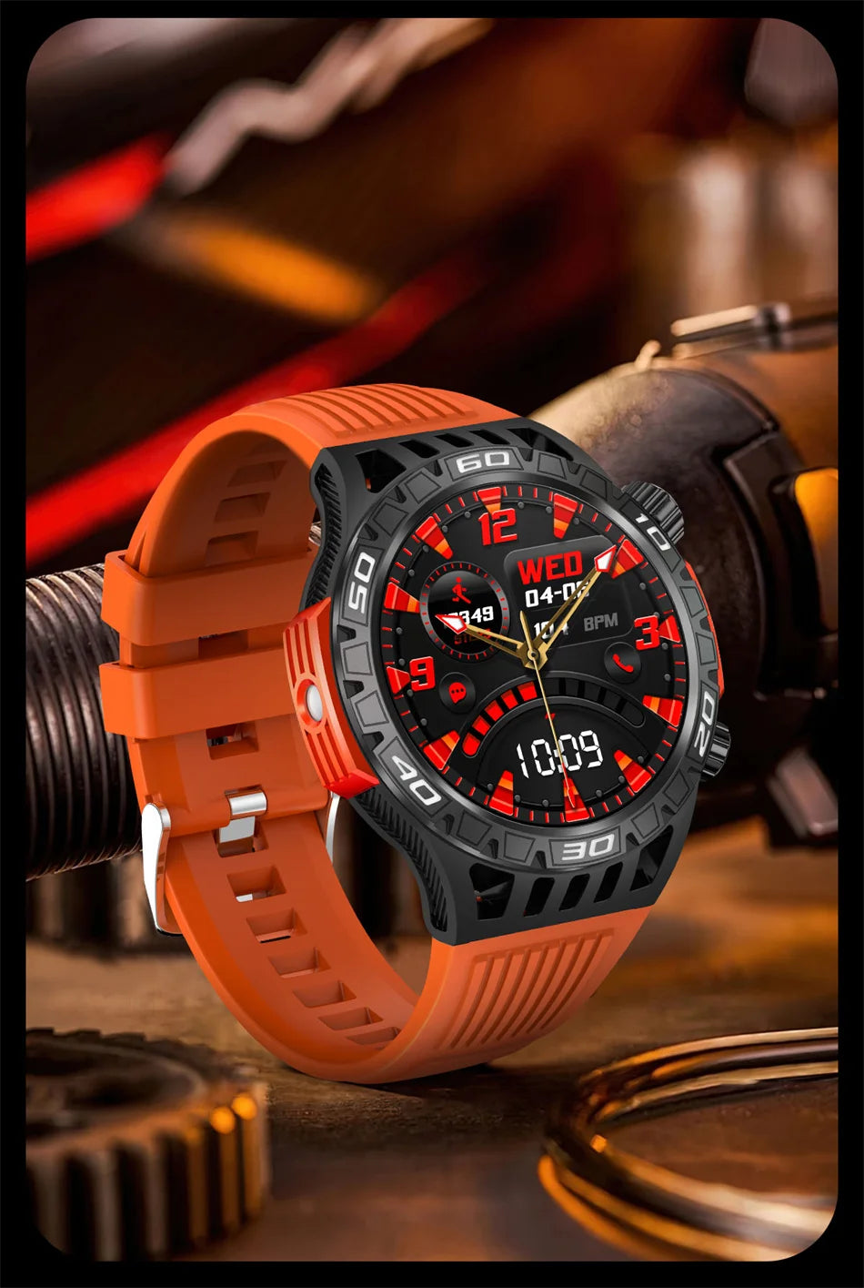 Smart Watch Men With LED Lighting Compass Sports Fitness Tracker Watch IP68 Waterproof Bluetooth Talk SmartWatch For Android IOS