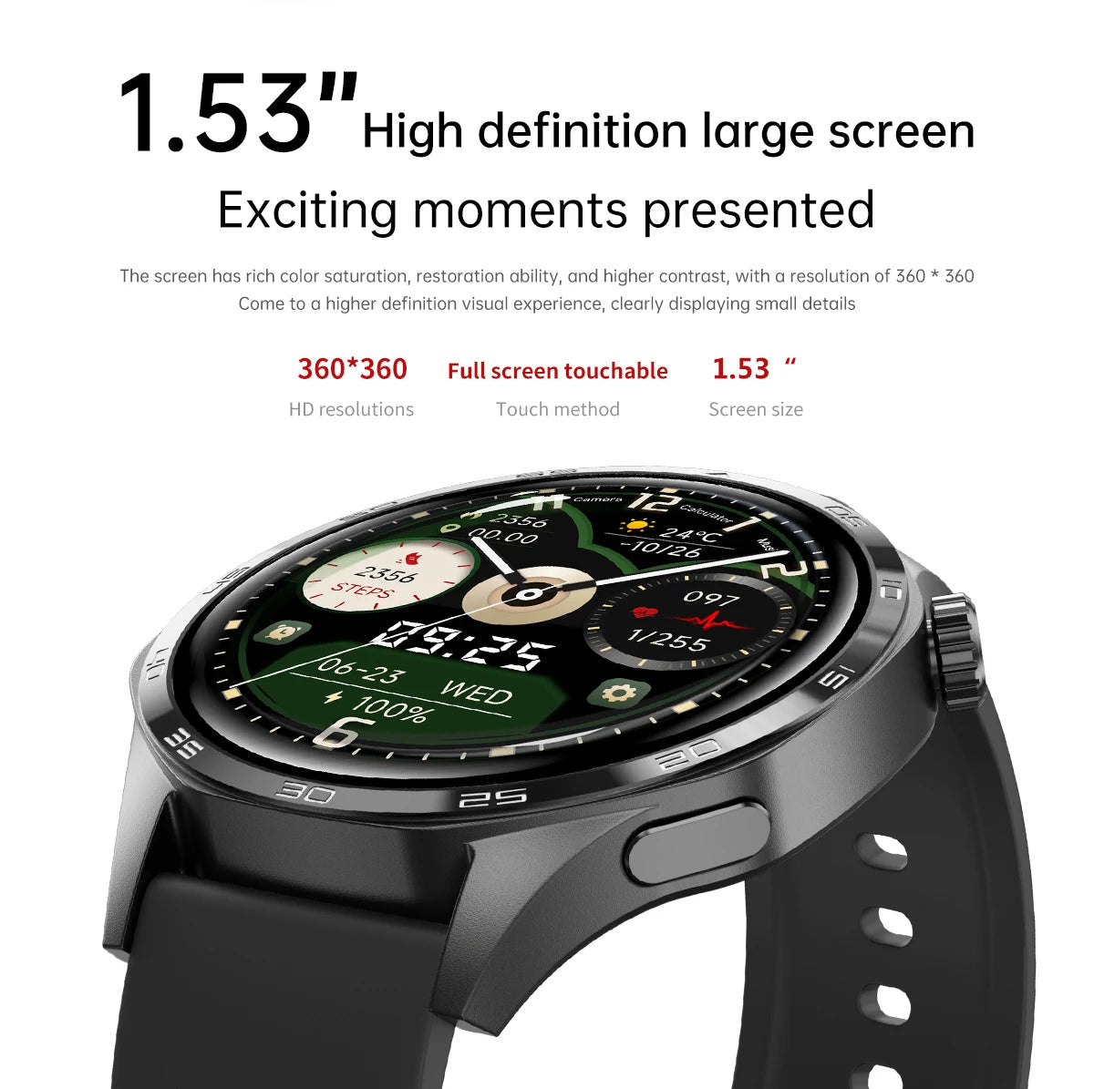 2024 New GPS Smart Watch Men For Huawei Watch GT5 Pro 360*360 HD Screen Bluetooth Call NFC IP68 Waterproof Heart rate Smartwatch