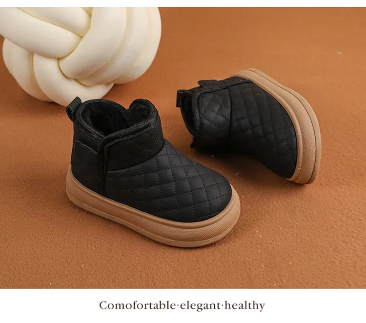 Winter Plush Boots For Children Soft Warm Velvet Snow Boots For Kids Anti-slippery Waterproof Boy's Girl's Winter Boots