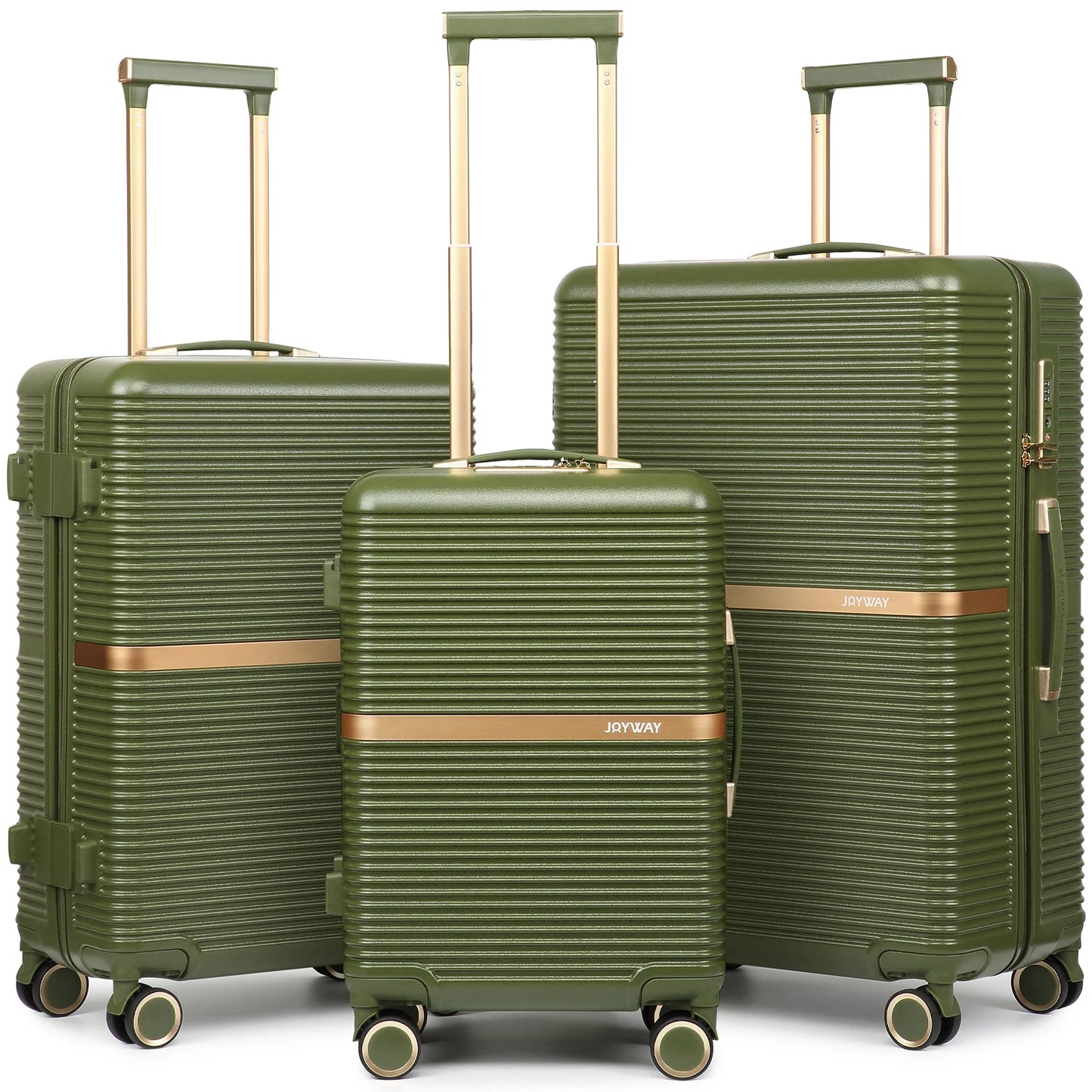 Joyway 3-Piece Luggage Set, Lightweight Suitcase with Cup Holder, TSA Lock and Spinner Wheels