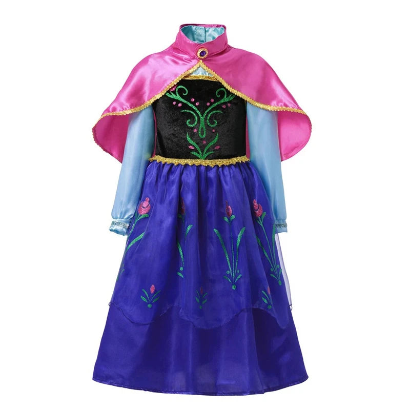 2024 Snow Queen Girls Dress Princess Elsa Dresses Kids Fancy Children Vestidos Birthday Carnival Fancy Party Disguise