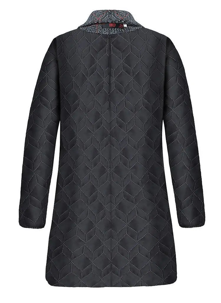 Mother's clothing Plaid Woolen Jacket 5xl Autumn Winter Female Thicken Slim Middle length Outwear Korea Women's Casual Wool Coat