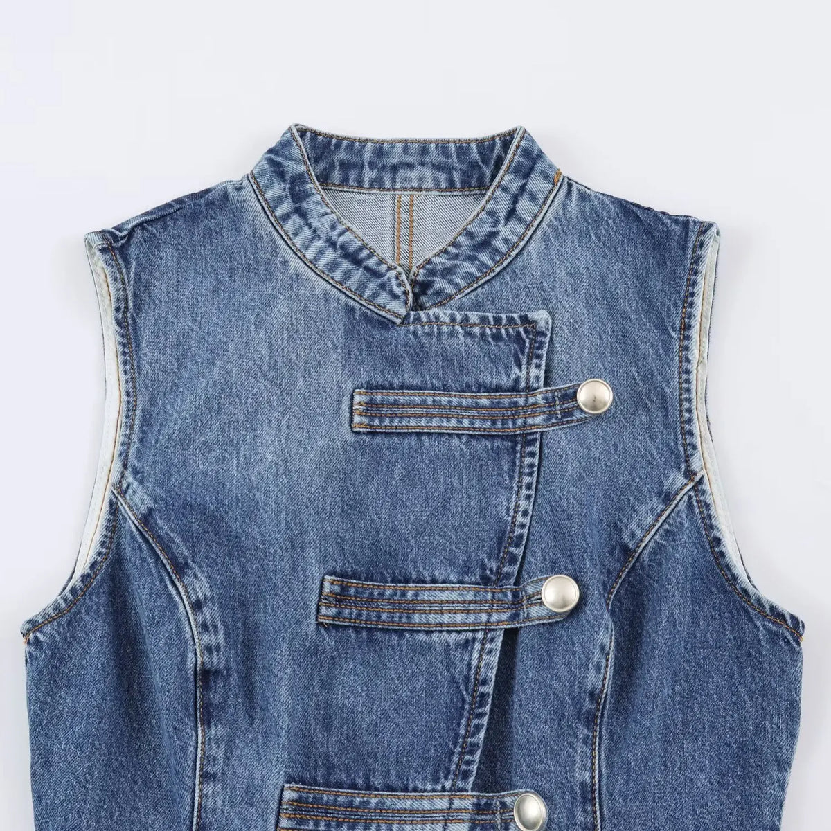 Women's Tops 2026 Summer New Fashion Retro Denim Blouse Women's Chic Summer Travel Joker Youth Blouse Vest