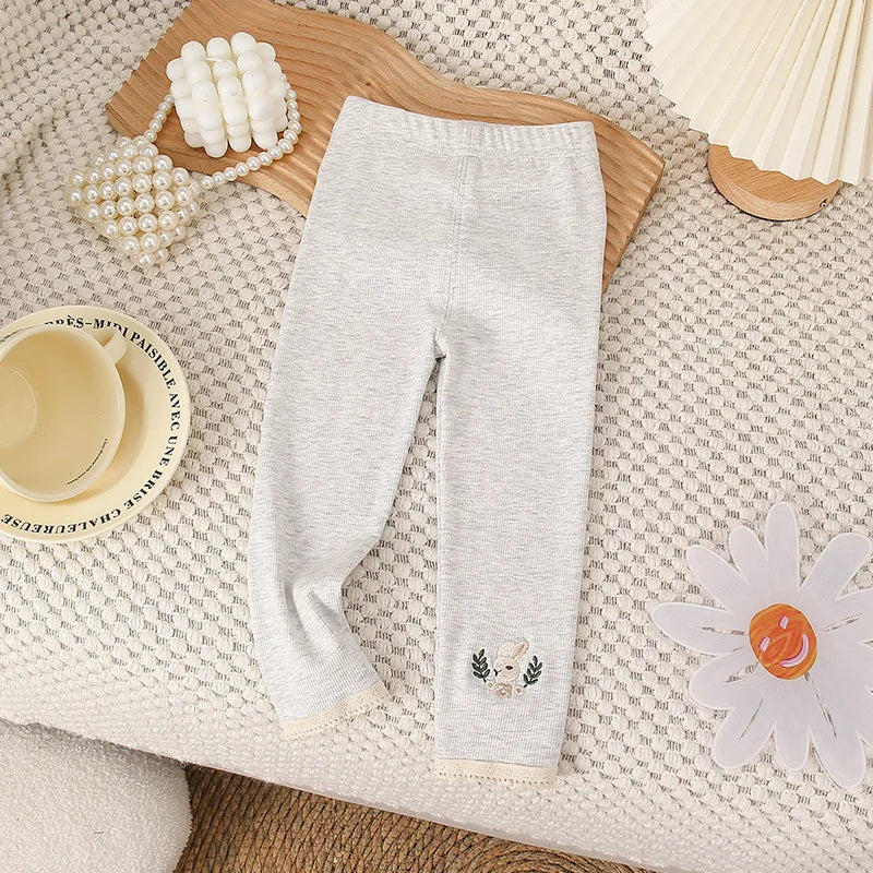 Girls' Spring and Autumn Leggings 2026 New Style for Little Girls, Fall Wear for Older Children, Children's Outerwear Pants, Trendy Autumn Pants