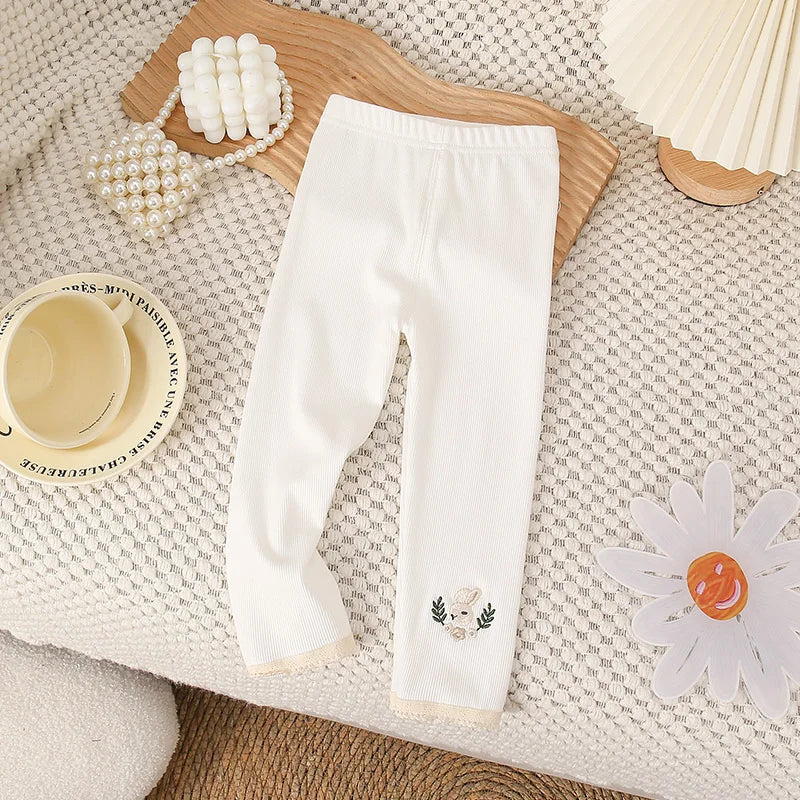 Girls' Spring and Autumn Leggings 2026 New Style for Little Girls, Fall Wear for Older Children, Children's Outerwear Pants, Trendy Autumn Pants