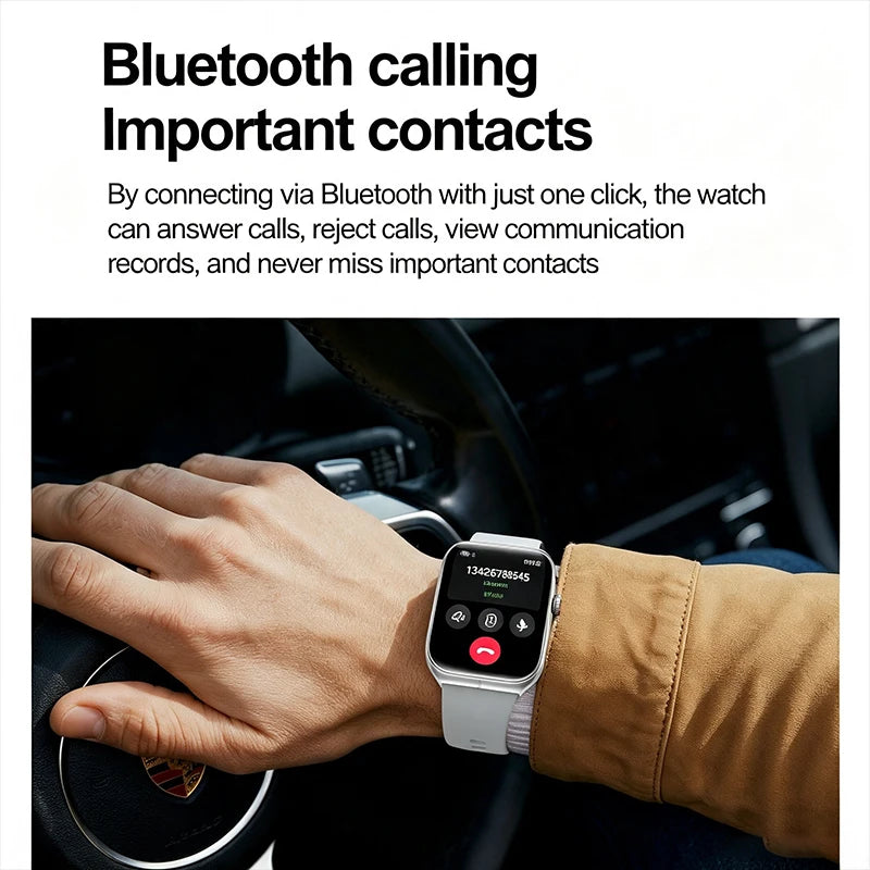 Smart Watch 1.95''AMOLED Curved Display BT Call NFCHeart Rate Monitor Multi-Sport Modes Fitness Tracker Smartwatch for Men Women