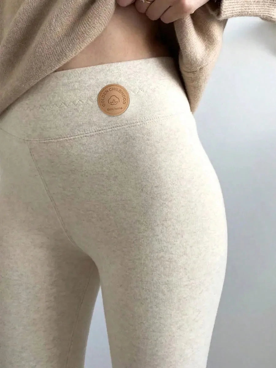 Women's Winter Leggings Thermal Velvet Cotton Slimming Tights with Fleece Pant Apricot Stretch Gray Thick Warm Thermo Leggings