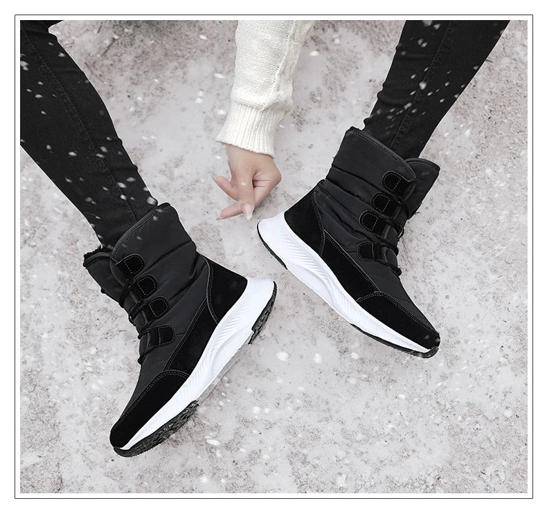 2023 Winter White Snow Boots Waterproof Non-slip Thicken Plush Warm Ankle Boots Women Shoes Botas Mujer Platform Shoes