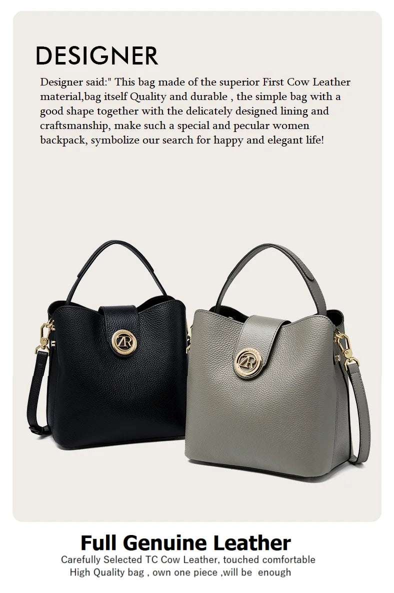 ZOOLER Full Genuine Leather Shoulder Bags Tote Bags Luxury Women Trendy Handbag Totally Skin Fashion Top Handle Purses #WG385
