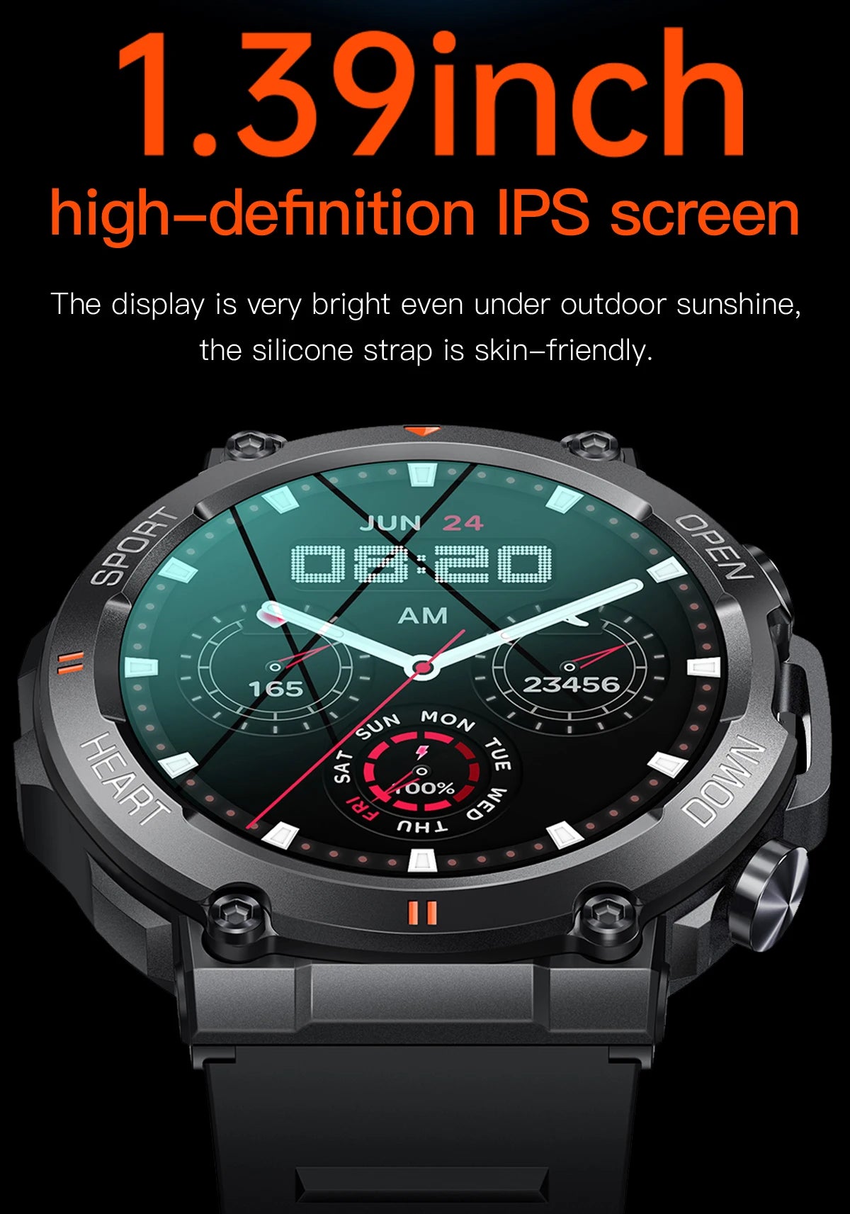 Men Smart Watch BT HD Calling Music Fitness Tracker 100+ Dial Sport Waterproof Smartwatch for Android Phone 2023