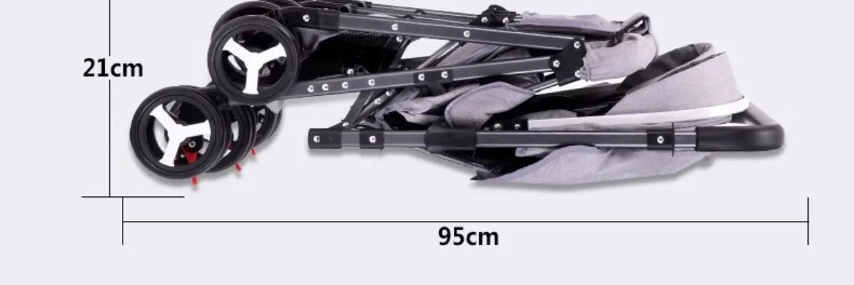 Twin Stroller, Double Seat/double Recline Stroller, Foldable, Suitable for Two People and Can Be Taken Into Elevators.