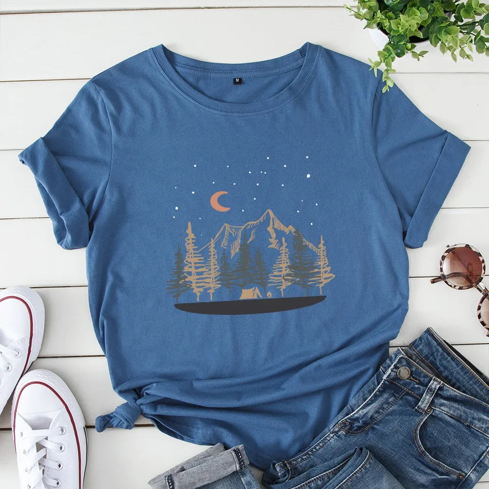 Oversized Women Tops 2024 Summer Woman Clothes Cotton T-shirt Female Short Sleeve Tees Women's Tshirt Graphic T Shirts