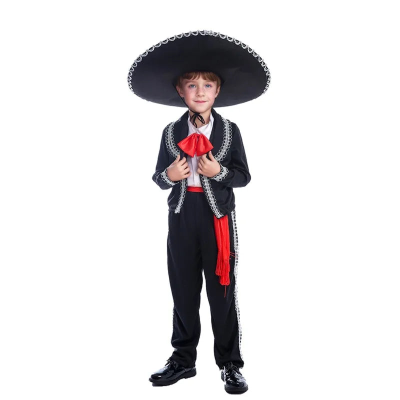 Boys Traditional Mexican Mariachi Amigo Dancer Costume For Cinco De Mayo Fiesta