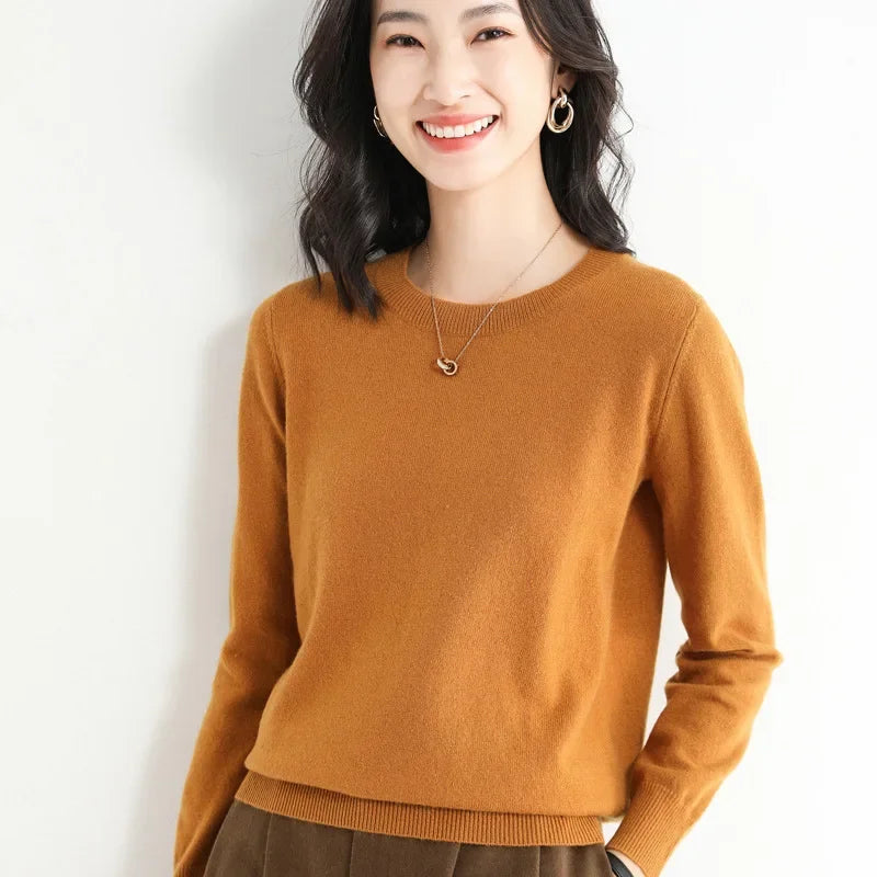 Women Sweater O-neck Autumn Winter Basic Pullover Warm Casual Pulls Jumpers Korean Fashion Spring Knitwear Bottoming Shirt 2025