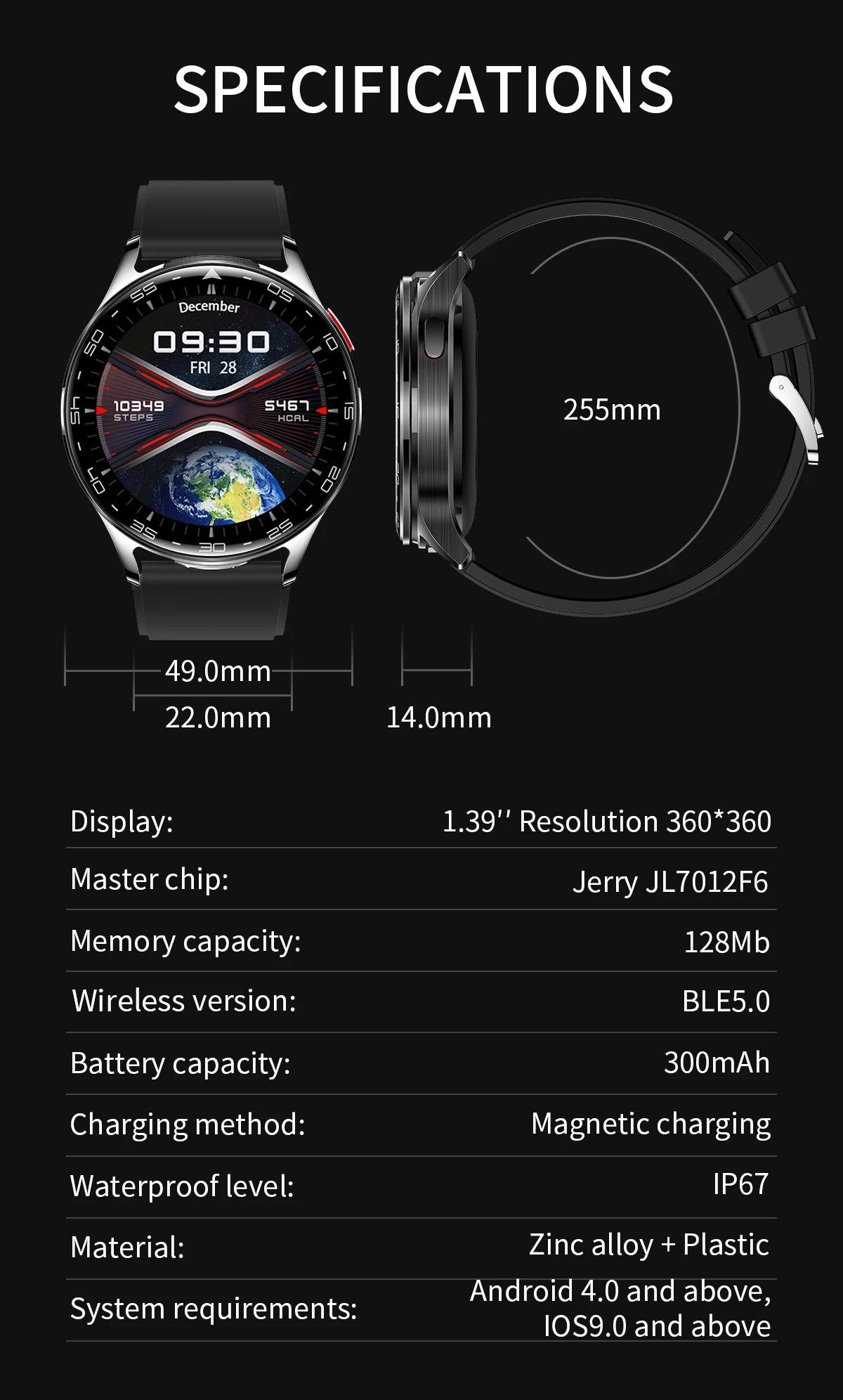 LIGE 2 In 1 TWS Headset Smart Watch 1.39" Women Men Sport Fitness Heart Rate Health Tracker Watches Earphone Music Smartwatch