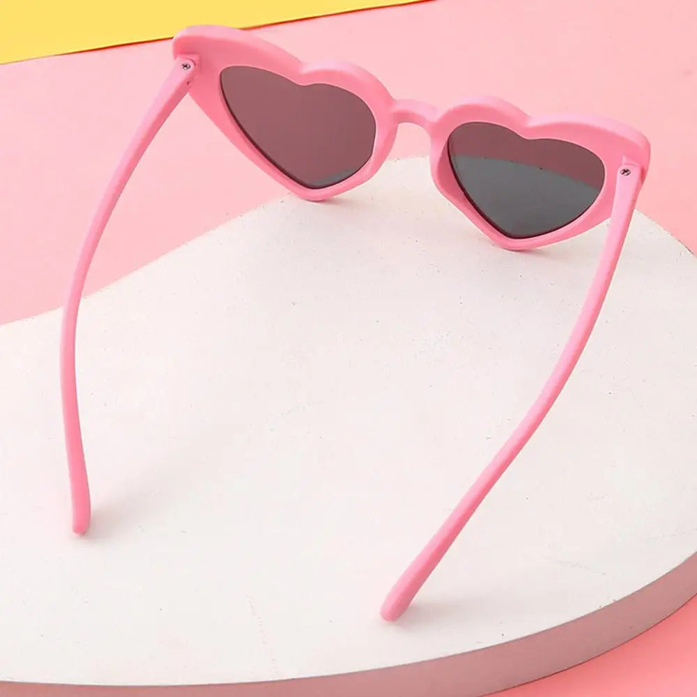 Cute Pink Heart-Shaped Kids Sunglasses Glasses Heart Sunglasses Toddler Sunglasses