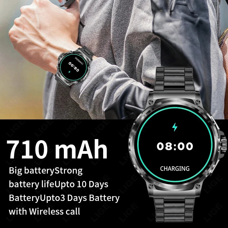 2024 New 1.85 " HD Bluetooth Call Smart Watch Men Sports Fitness Watches Heart Monitor 710mAh Smartwatch Men For XIAOMI Android