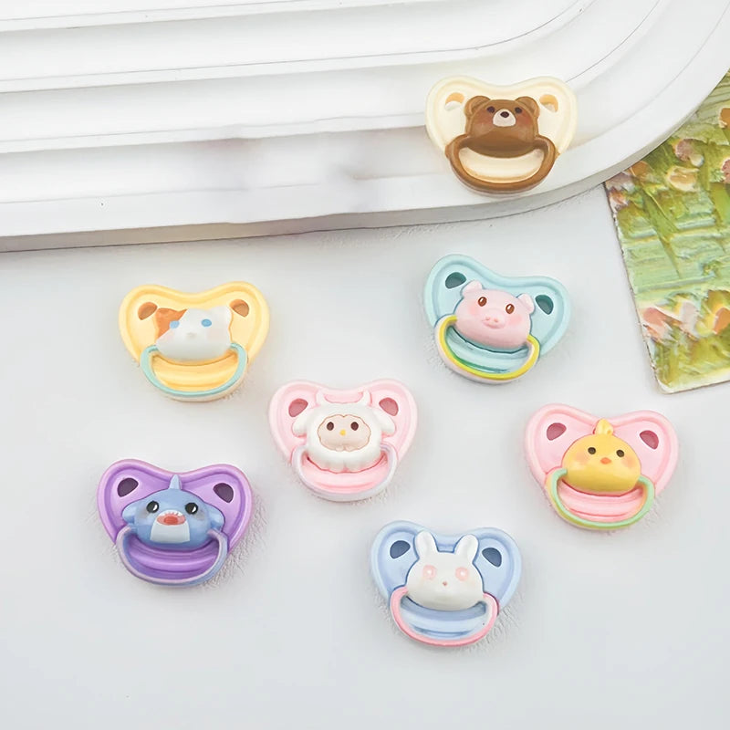 Lovely Pack of 10 Miniature Pacifiers for Baby Dolls, Kids Play Supplies & Doll Nipples for Pretend Play