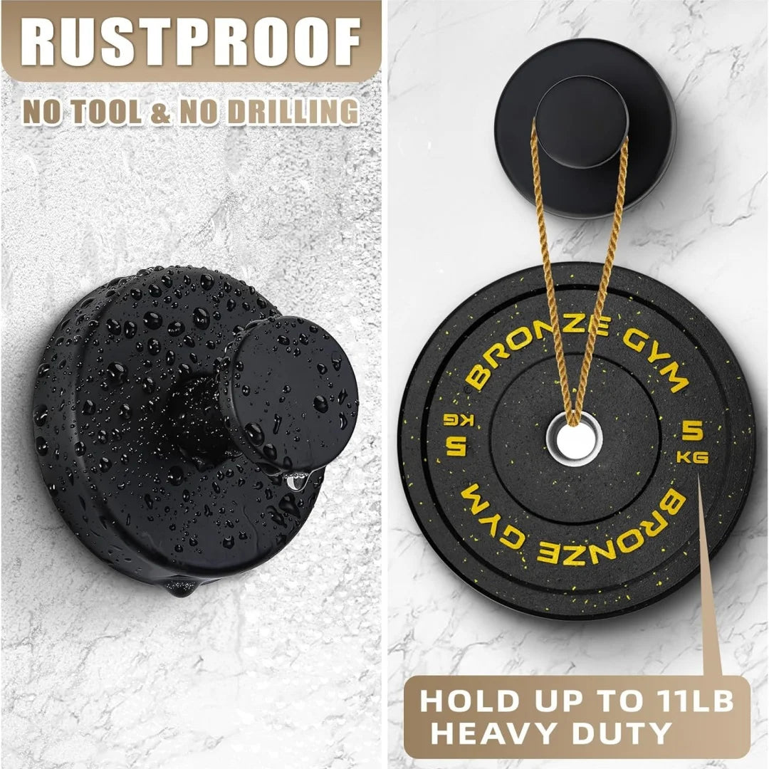 Towel Hook Shower Suction Hooks Towel Hanger for Bathroom Hanging Coat, Robe, Removable Wall Mounted Hook for Bedroom Kitchen Hotel Pool Matte Black(2-Pack)