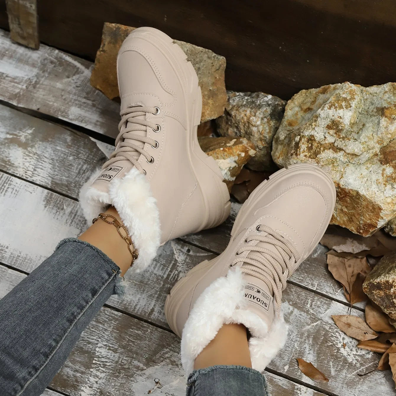 Winter Women Snow Boots Warm Lightweight High-top Shoes Women Casual Platform Ankle Boots Plus Size New Outdoor Zapatos De Mujer