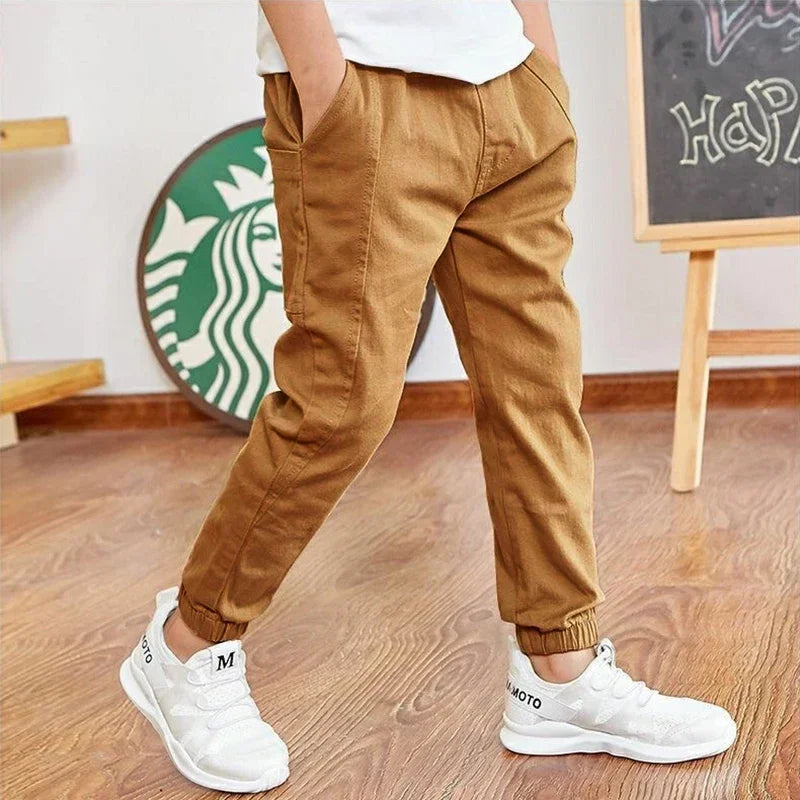 2024 New Spring Autumn Boys Pants Casual Long Style Trousers For Kids 3- 12 Years Old Teenage Children Sport Outdoor Pants