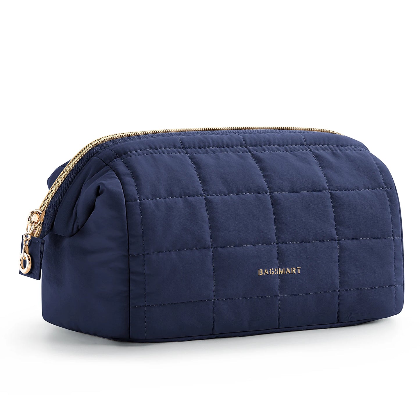 BAGSMART Makeup Bag Puffy Padded Make Up Bags for Women Makeup Organizer Case Wide-open Pouch Toiletry Bag Travel Essentials