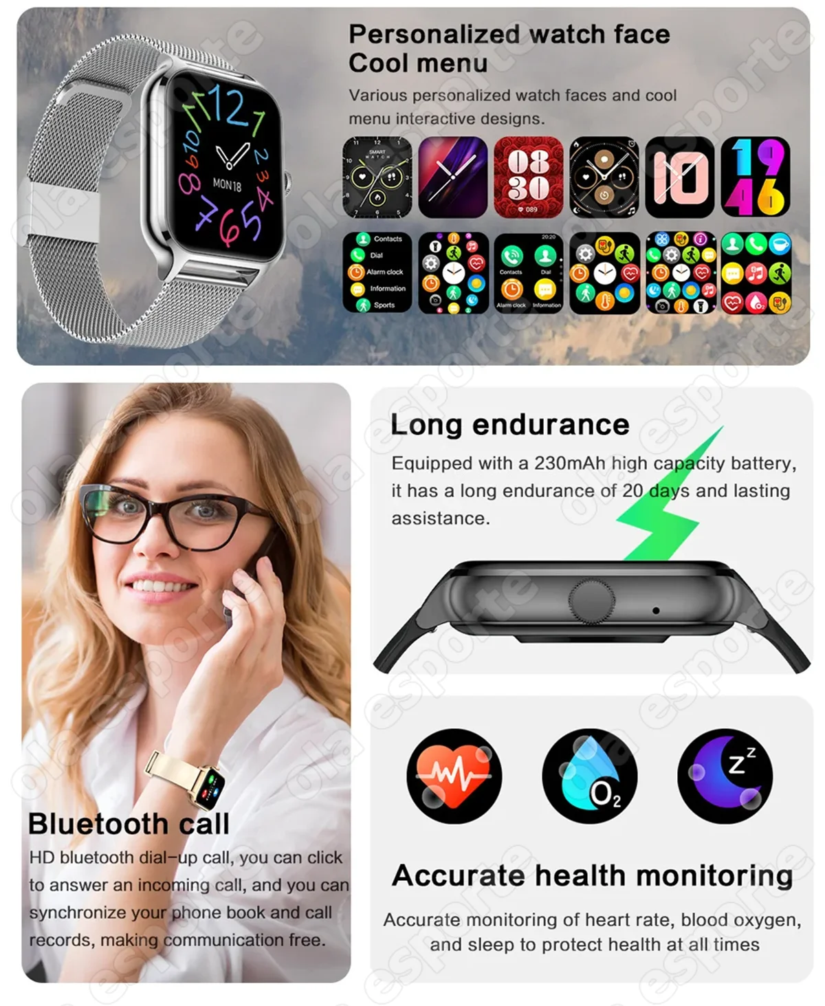2026 Smart Watch For Android IOS Watches 2.01inch HD Display Bluetooth Call Message Alert Music Sports Smartwatch Men Women Gift