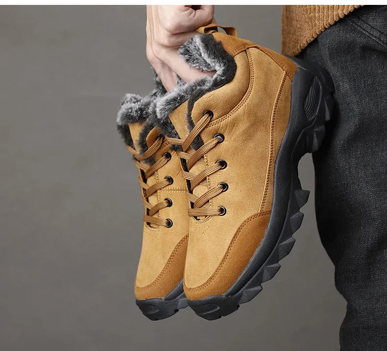 Men Winter Snow Boots with Fur Outdoor Sneakers Men Shoes 2023 New Male Warm Footwear Ankle Boots for Men Botines Botas Hombre