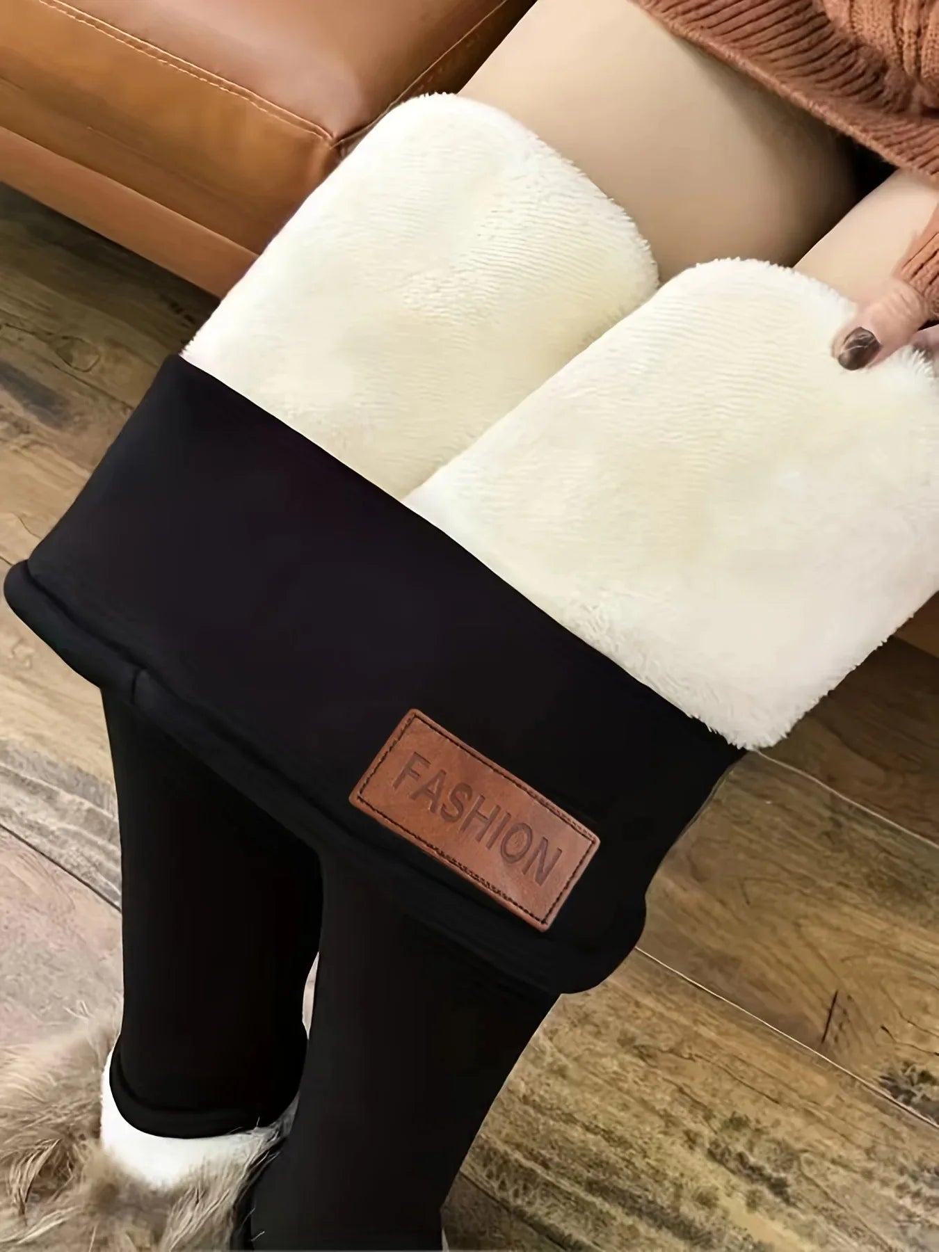 Women's Warm Commuting High Waisted Leggings for Autumn and Winter Fashion, Women's Warm and Plush Elastic Leggings