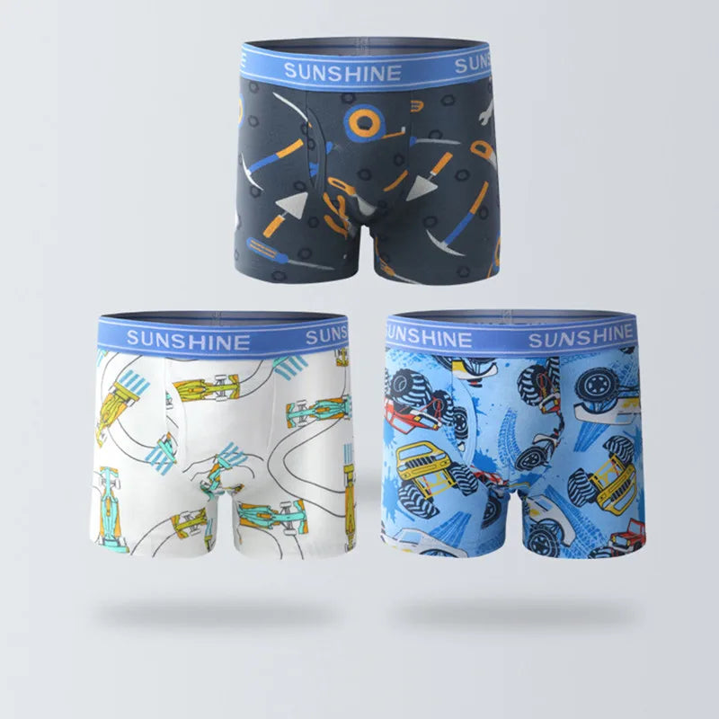 new high quality boys boxer shorts panties kids 100%cotton children underwear 2-9year 3pcs/lot students pants