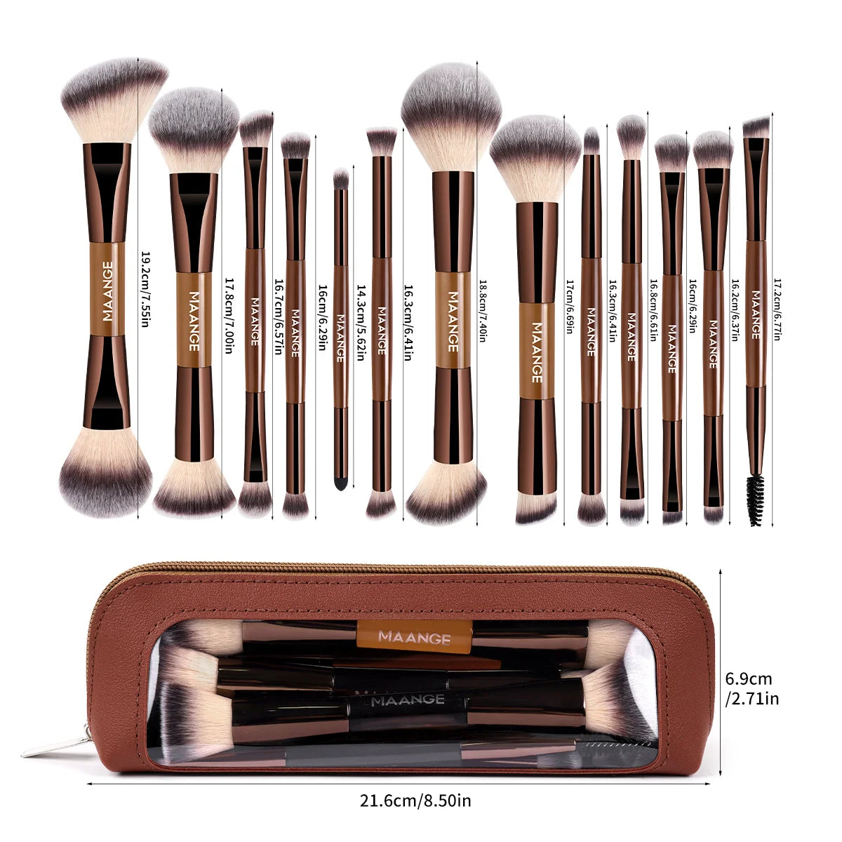 MAANGE 13pcs Makeup Brushes with Storage Bag Foundation Makeup Brush Powder Blusher Brush Eye Makeup Brush Kabuki Makeup Brushes