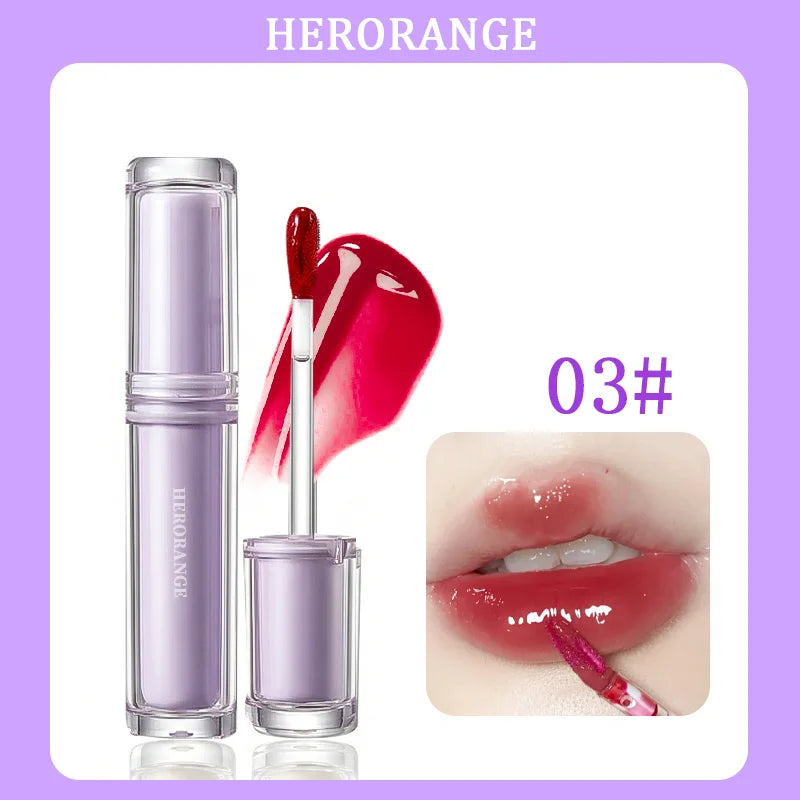 Herorange Iced Tea Gloss Lip Gloss Moisturizing Non-Drying Plump Lips Korean Style for Daily Bare Makeup