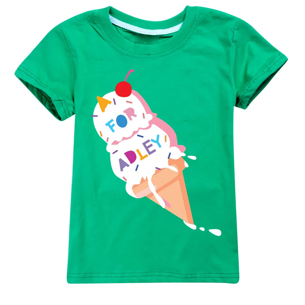 Toddler Girl Clothes Cotton Boys Graphic Top Kids Summer A for Adley T-Shirt Teenages Kawaii Clothing Baby Child Tees