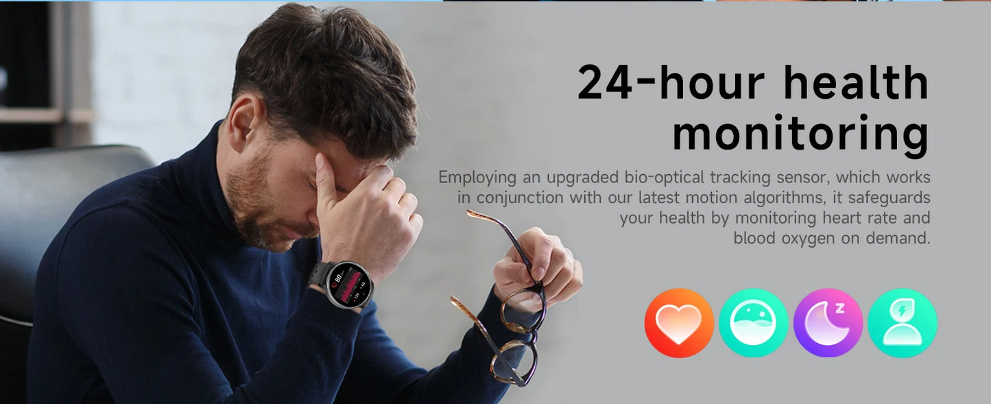 2026 New Smart Watch for Men 3ATM Waterproof 100+Sports Mode GPS Fitness Tracker Heart Rate SpO2 Wireless Call Smartwatch IOS