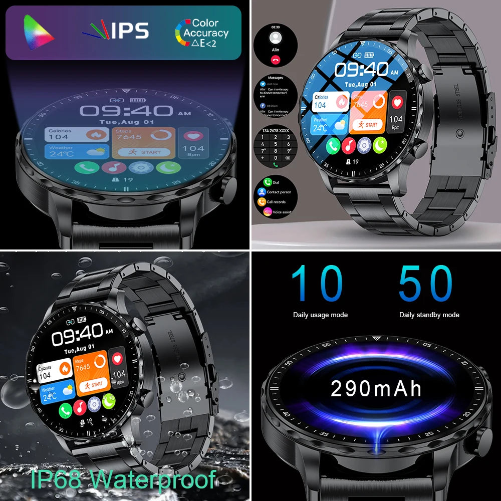 LIGE New Smart Watch 1.53'' 360*360 Full Touch Screen Outdoor Waterproof Bluetooth Call Watches Sports Fitness Man smart watches