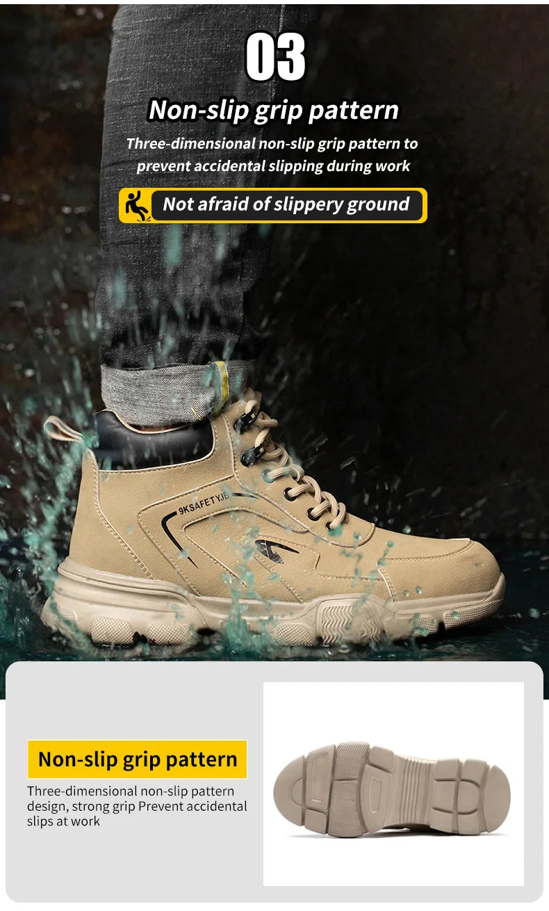 Winter Plush Work Boots For Men Ankle Anti-smash Anti-puncture Safety Shoes Steel Toe Protective Male Footwear Indestructible