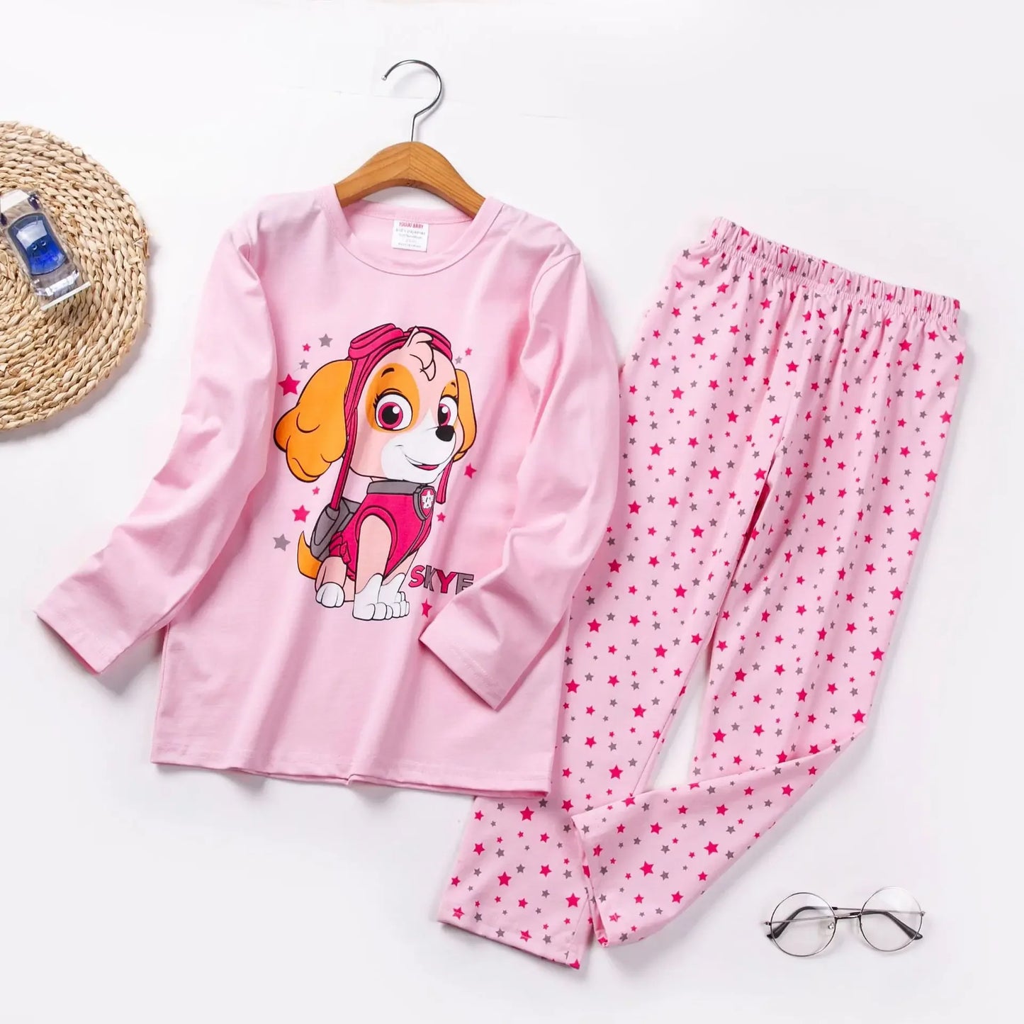 PAW Patrol New Spring Autumn Kids Pajamas Baby Boys Girls Cartoon Long Sleeve Round Neck Pyjamas Toddler Cotton Sleepwear Suits