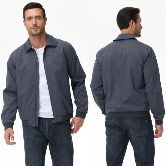 Mens Business Casua Jacket, Autumn Winter Windbreaker Waterproof Warm Coat with Inner Pocket Daily Workout A Gift for Present