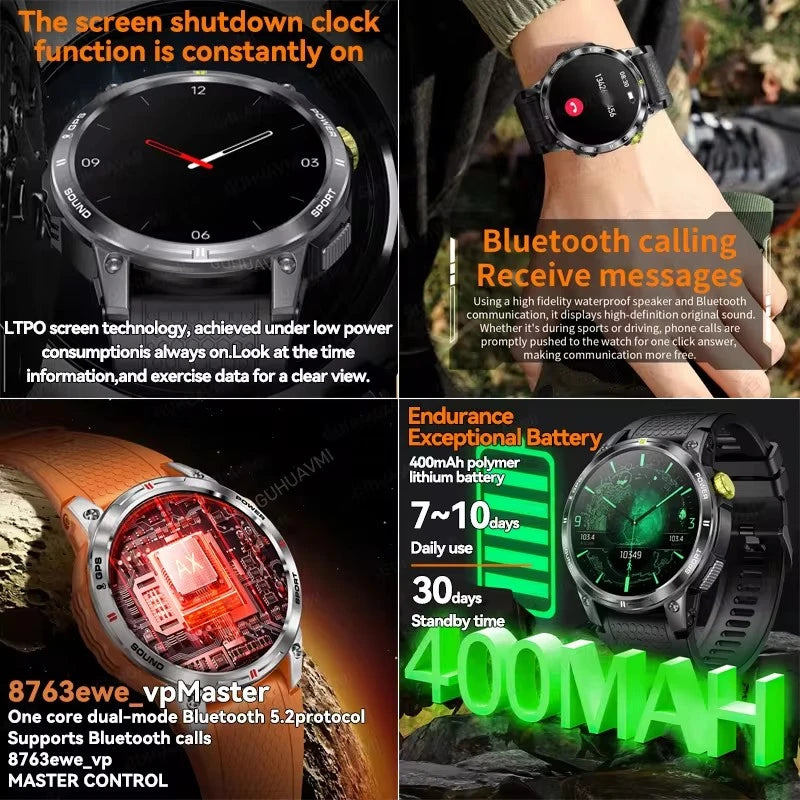 Outdoor Professional GPS Trajectory Smart Watch 1.5" HD Screen Waterproof Watches Bluetooth Call Smartwatch Men For Android IOS