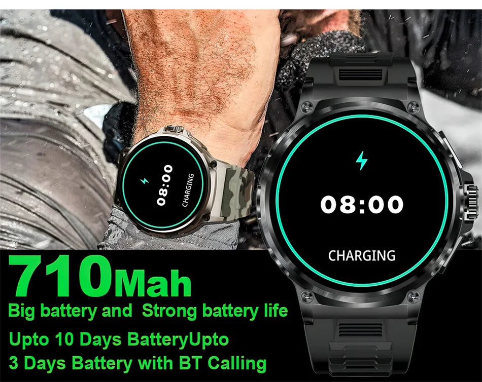 2024 New 1.85 Inch HD Bluetooth Call Smart Watch Men Sports Fitness Tracker Heart Monitor 710mAh Smartwatch For Xiaomi Huawei