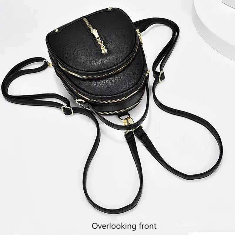 Women's Small Backpack, Light and Multifunctional, High Quality PU Handbag, One Shoulder Sling Student Handbag, Four Seasons