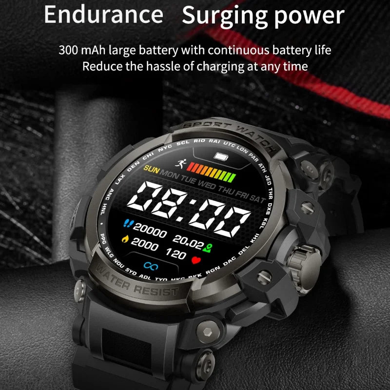 New Military Outdoor Sports Fitness Smart Watch For Men Bluetooth Call Fitness Tracker Health Monitoring Blood Oxygen Waterproof