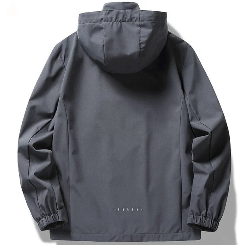 Mens Hooded Waterproof Jackets Autumn Lightweight Outdoor Raincoat Hiking Climbing Windproof Jacket Fashion Windbreaker Coat Man