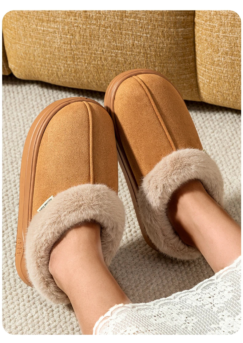 Fashion Women's Winter Slippers Indoor and Outdoor Warmth Anti-slip Comfort Thick Sole Casual Couple Home Shoes Snow Boots