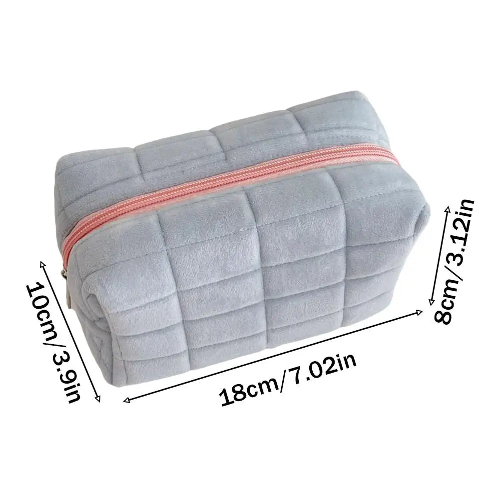 Makeup Bag Pillow Storage High-End Sense Portable Travel Cosmetic Bags Solid Color Zipper Toiletry Bag Washing Pouch Storage Bag