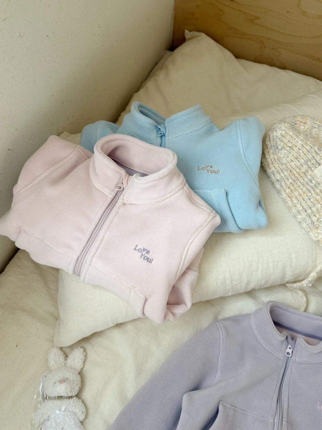 2025 Winter New Children Fleece Coat For Boys Girls Long Sleeve Warm Jacket Baby Letter Embroidery Windproof Tops Kids Clothes